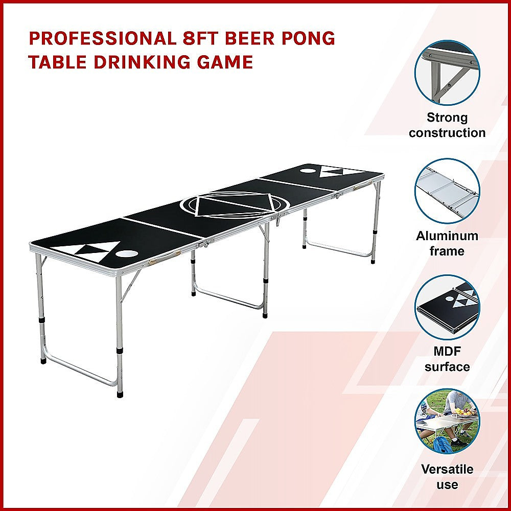 Professional 8ft Beer Pong Table Drinking Game