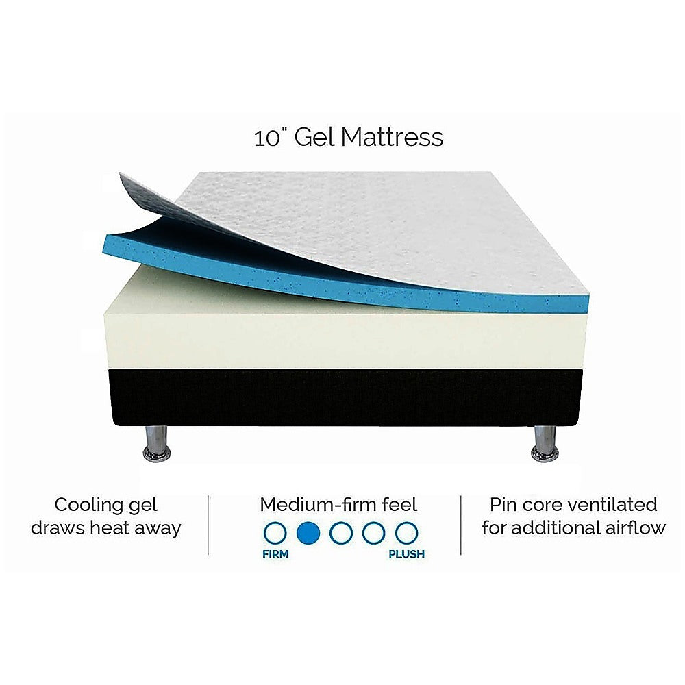 Palermo Double 25cm Gel Memory Foam Mattress  - Dual-Layered  - CertiPUR-US Certified