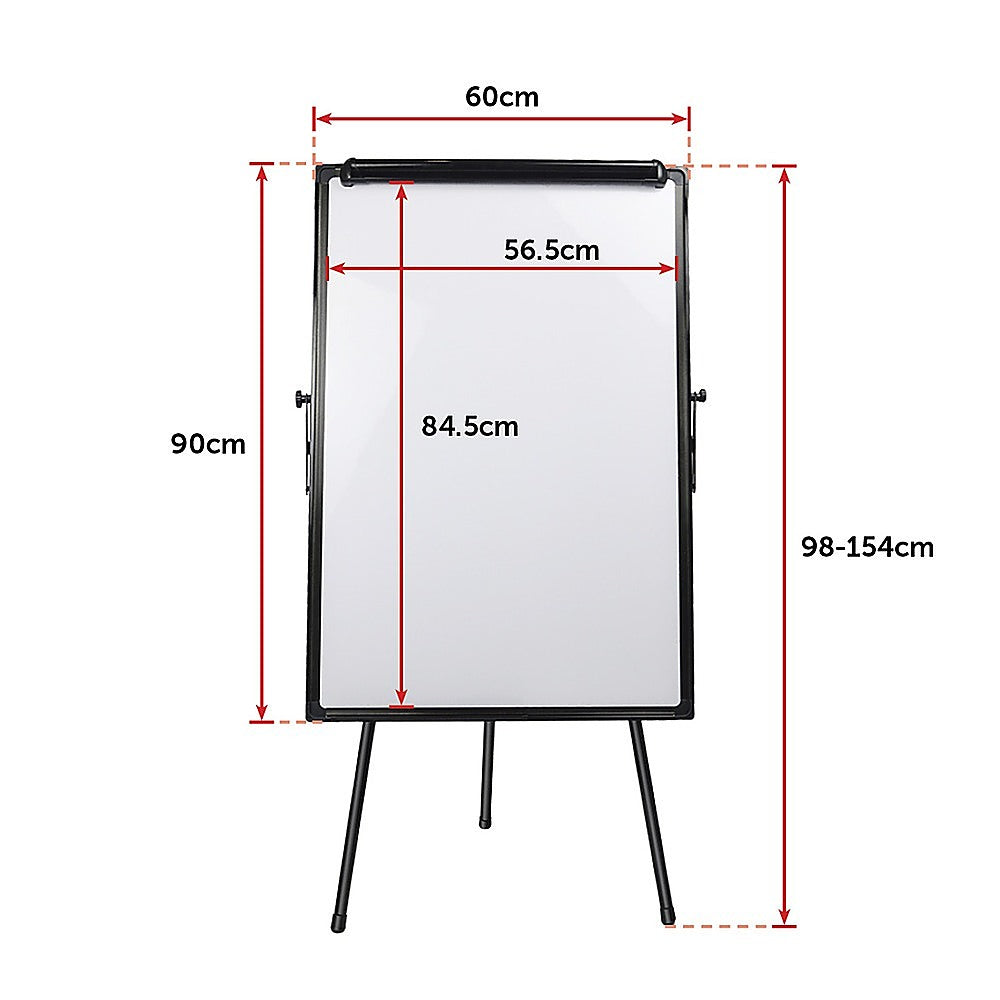 60 x 90cm Magnetic Writing Whiteboard Dry Erase w/ Height Adjustable Tripod Stand