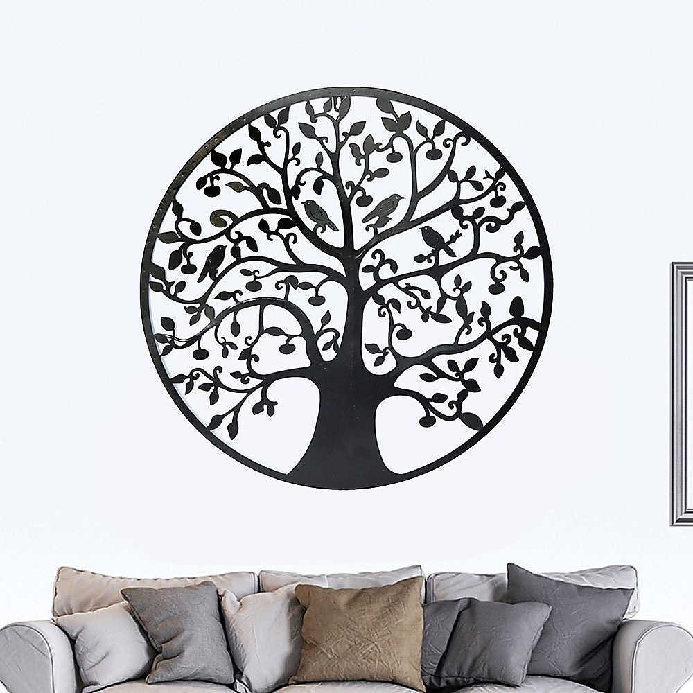 Black Tree of Life Wall Art Hanging Metal Iron Sculpture Garden 60cm