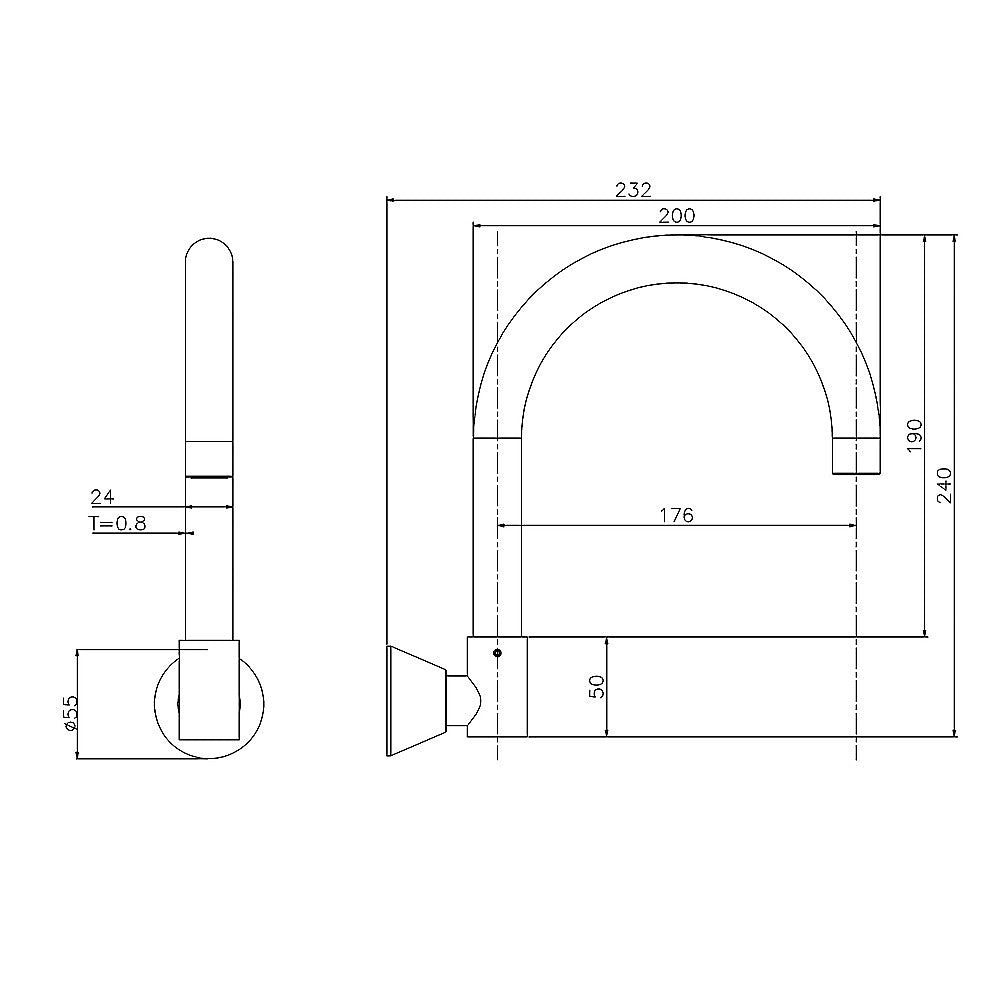 High Reach Swivel Wall Kitchen Laundry Bath Basin Spout