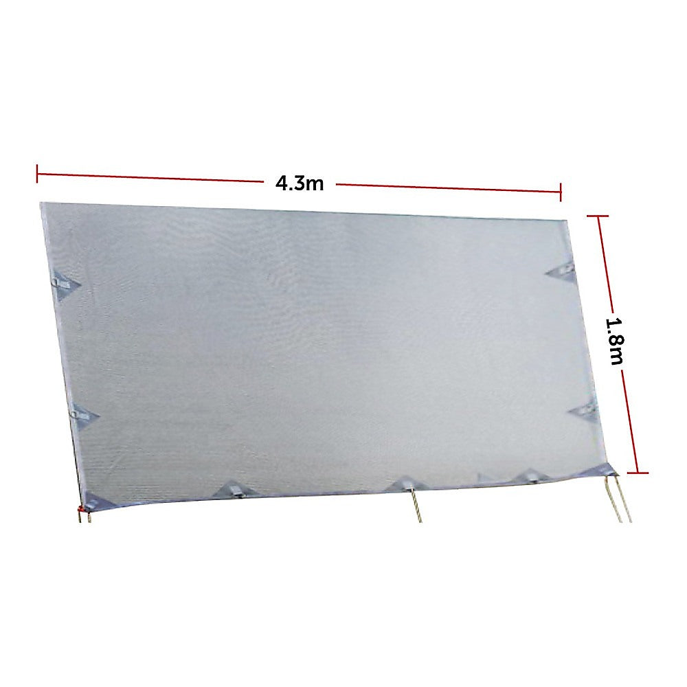 4.3m Caravan Privacy Screen Side Sunscreen Sun Shade for 15' Roll Out Awning