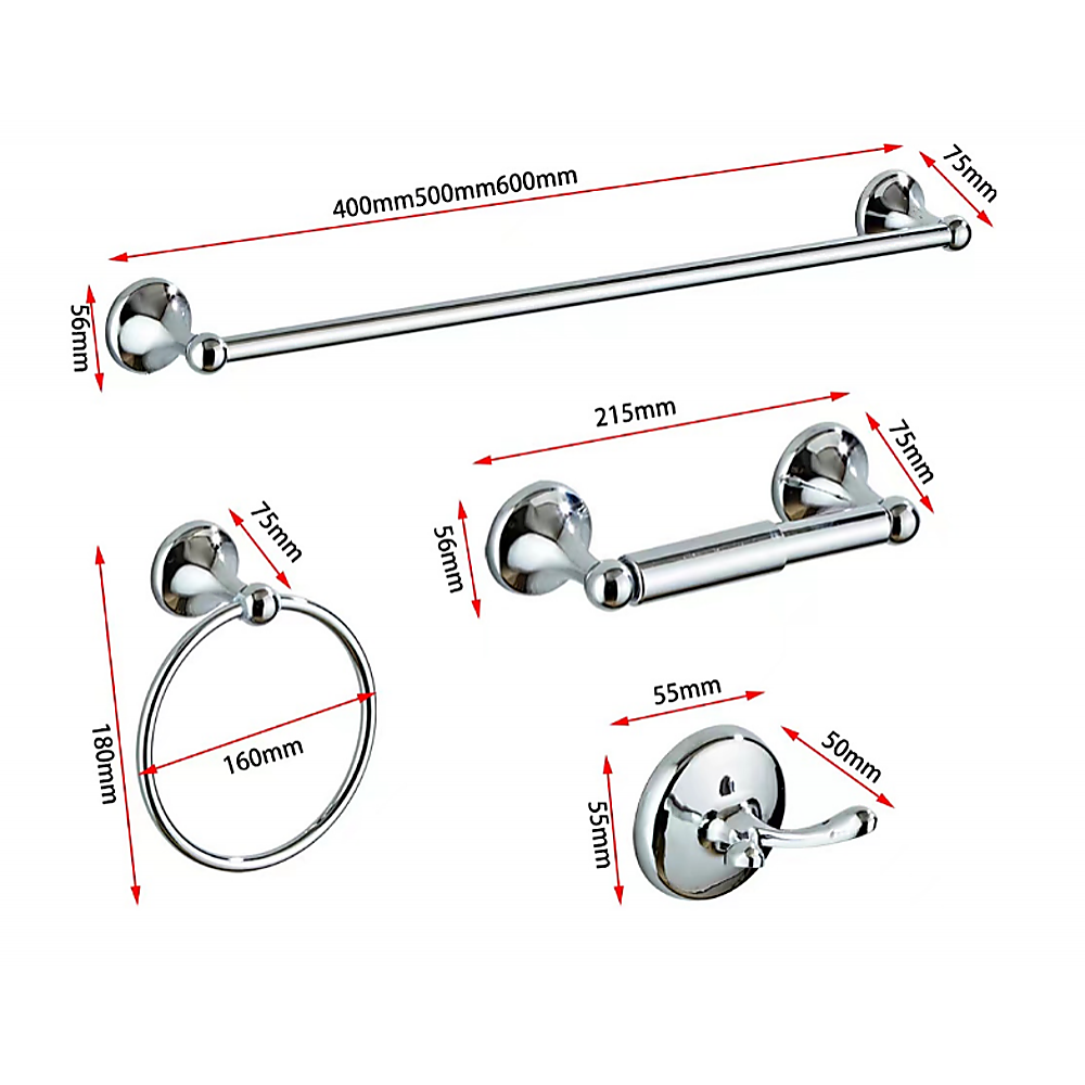 4 Piece Towel Bar Set Bath Accessories Bathroom Hardware