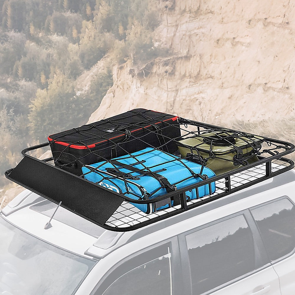 Universal Roof Rack Basket - Car Luggage Carrier Steel Cage Vehicle Cargo