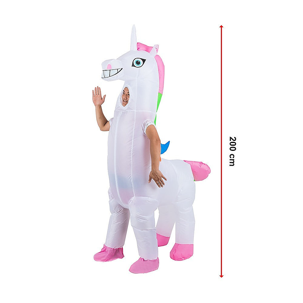 Giant Unicorn Fancy Dress Fan Inflatable Costume  Suit