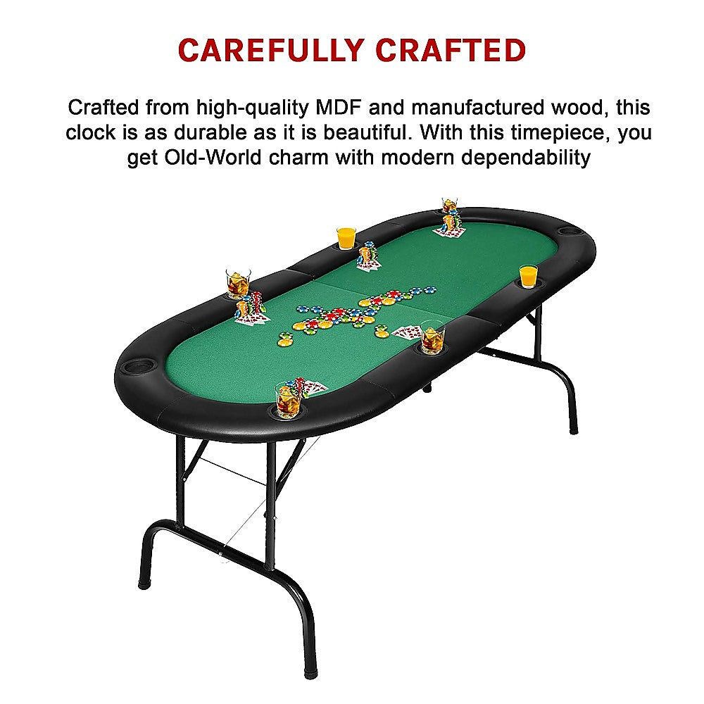 185cm 8 Player Folding Poker Blackjack Table with Cup Holder