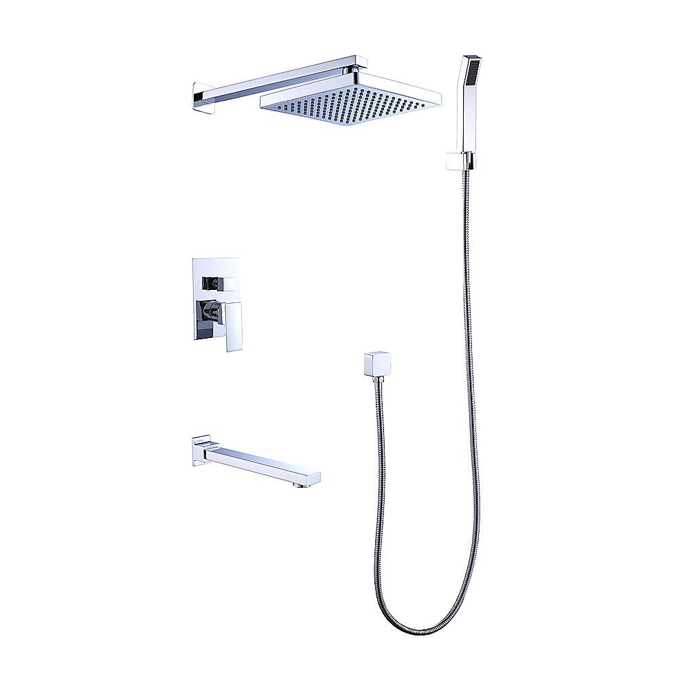 8" Rain Shower Head Straight Wall Arm Mixer Set Wall Bath Spout Outlet Tap