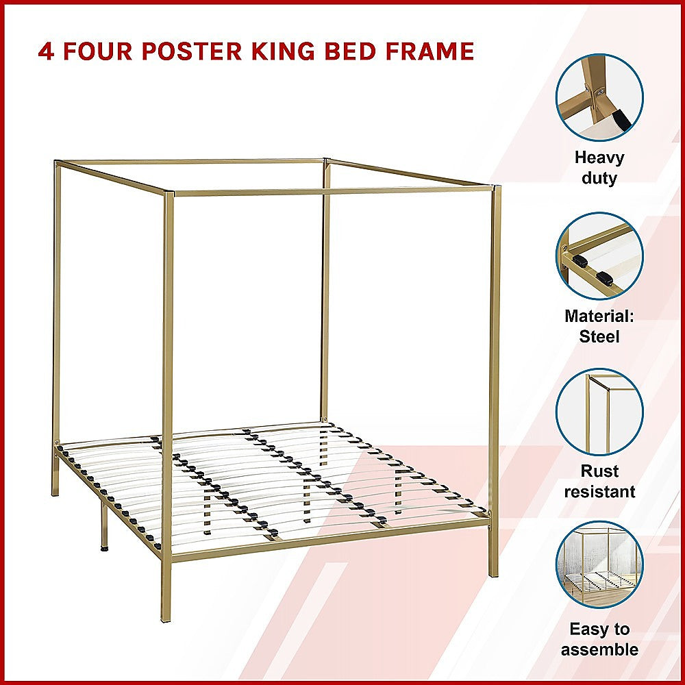 4 Four Poster King Bed Frame