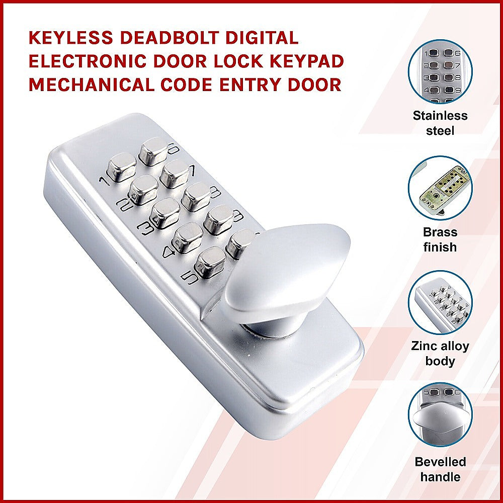 Keyless deadbolt digital electronic door lock keypad mechanical Code Entry Door