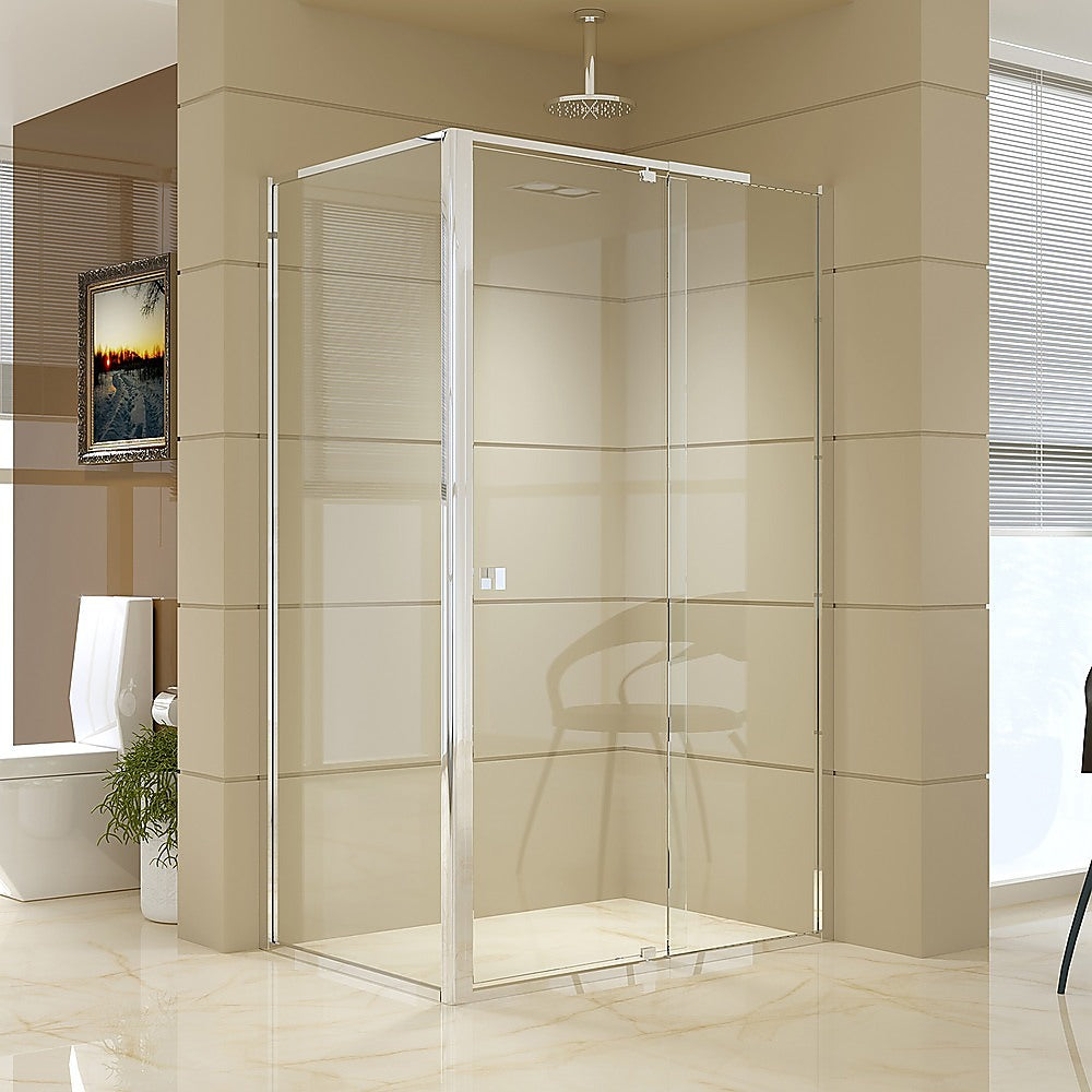 Semi Frameless Shower Screen (114~122)x 195cm & (98~101)x195cm Side AS/NZS Glass