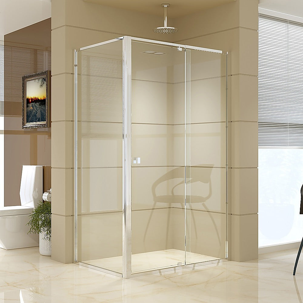 Semi Frameless Shower Screen (114~122)x 195cm & (77~80)x 195cm Side AS/NZS Glass