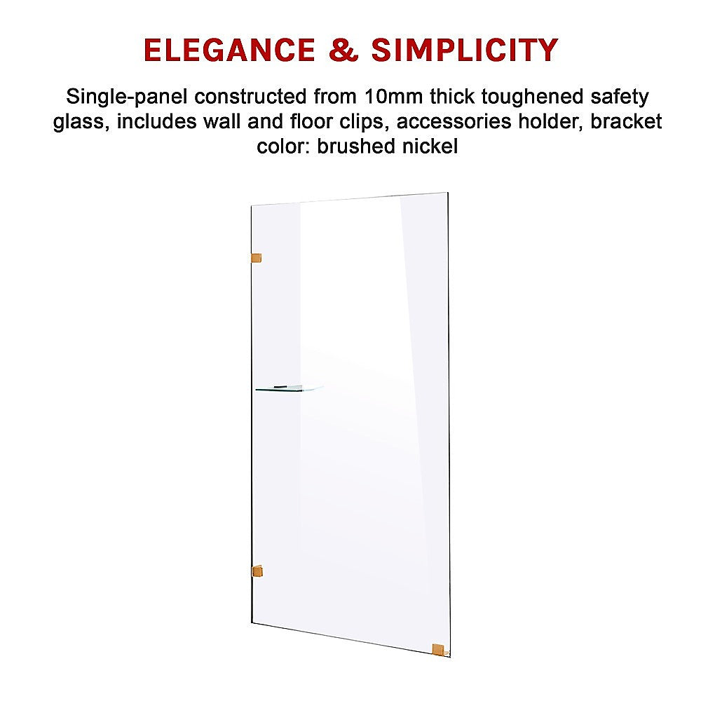 700 x 2000mm Frameless 10mm Safety Glass Shower Screen