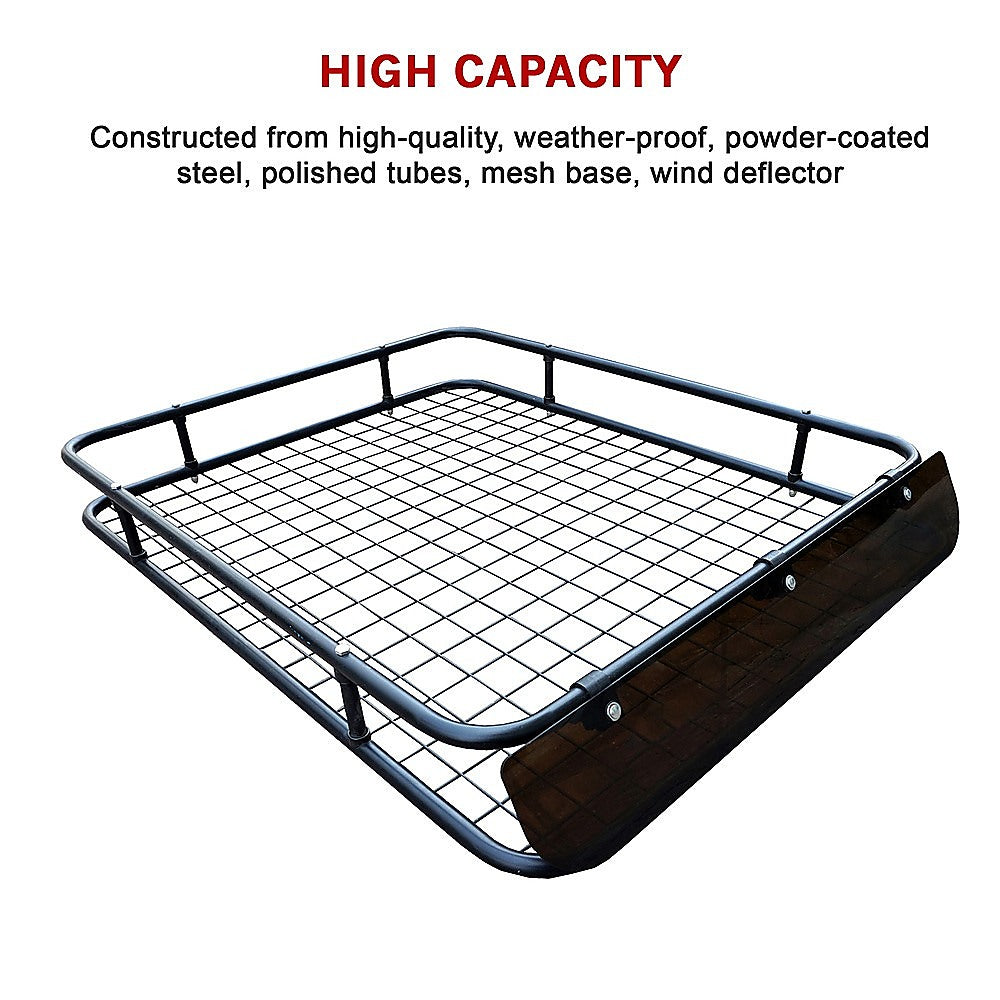 Universal Roof Rack Basket - Car Luggage Carrier Steel Cage Vehicle Cargo