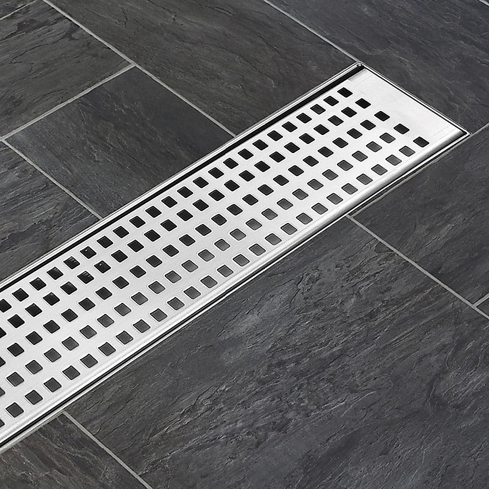 900mm Bathroom Shower Stainless Steel Grate Drain w/Centre outlet Floor Waste Square Pattern