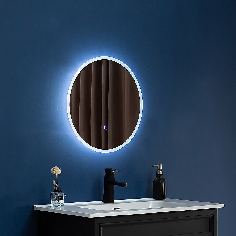 80cm LED Wall Mirror Bathroom Mirrors Light Decor Round