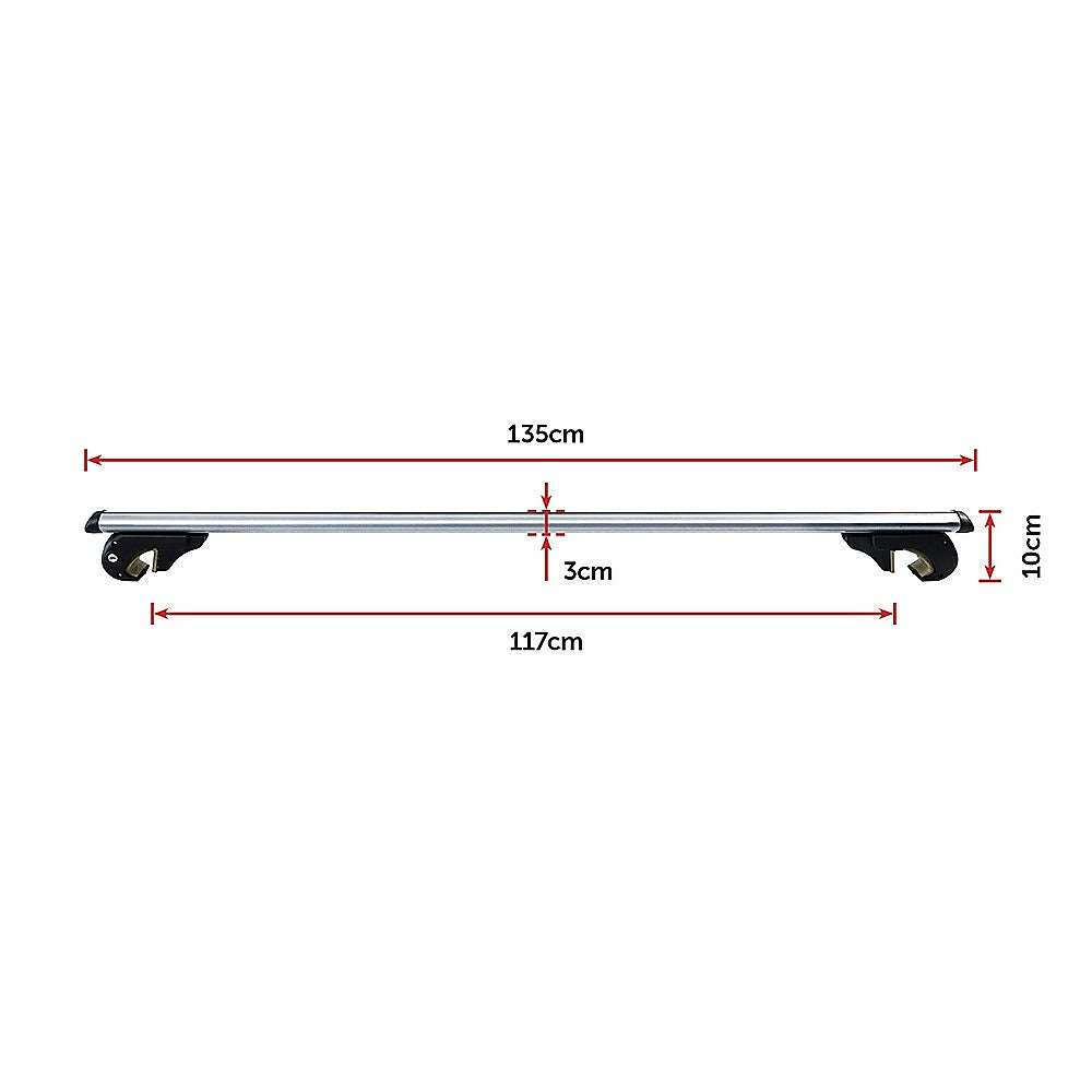 Universal Car Top Roof Rail Rack Cross Bar Aluminium Lockable 1350MM