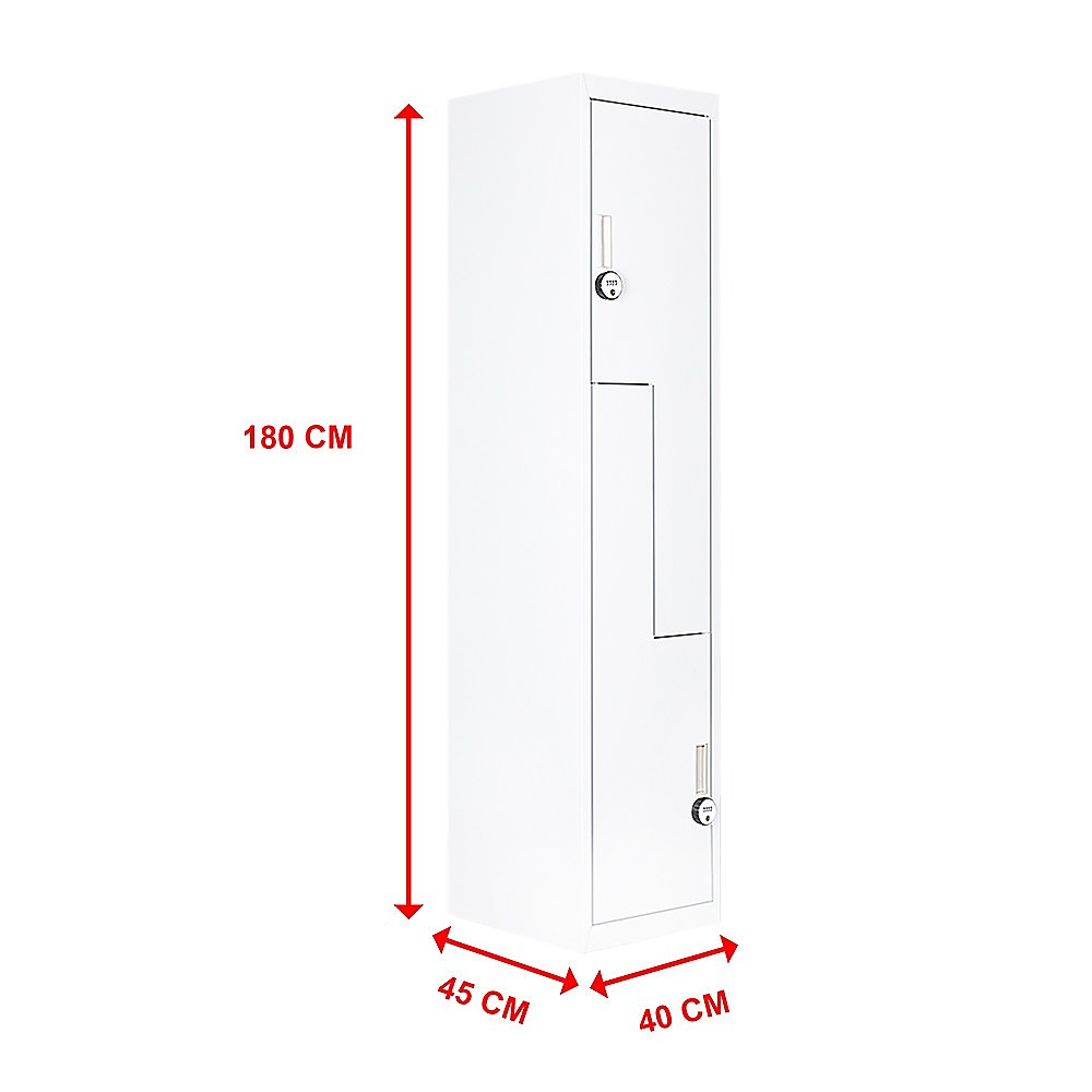 Grey Two-Door L-shaped Office Gym Shed Storage Lockers