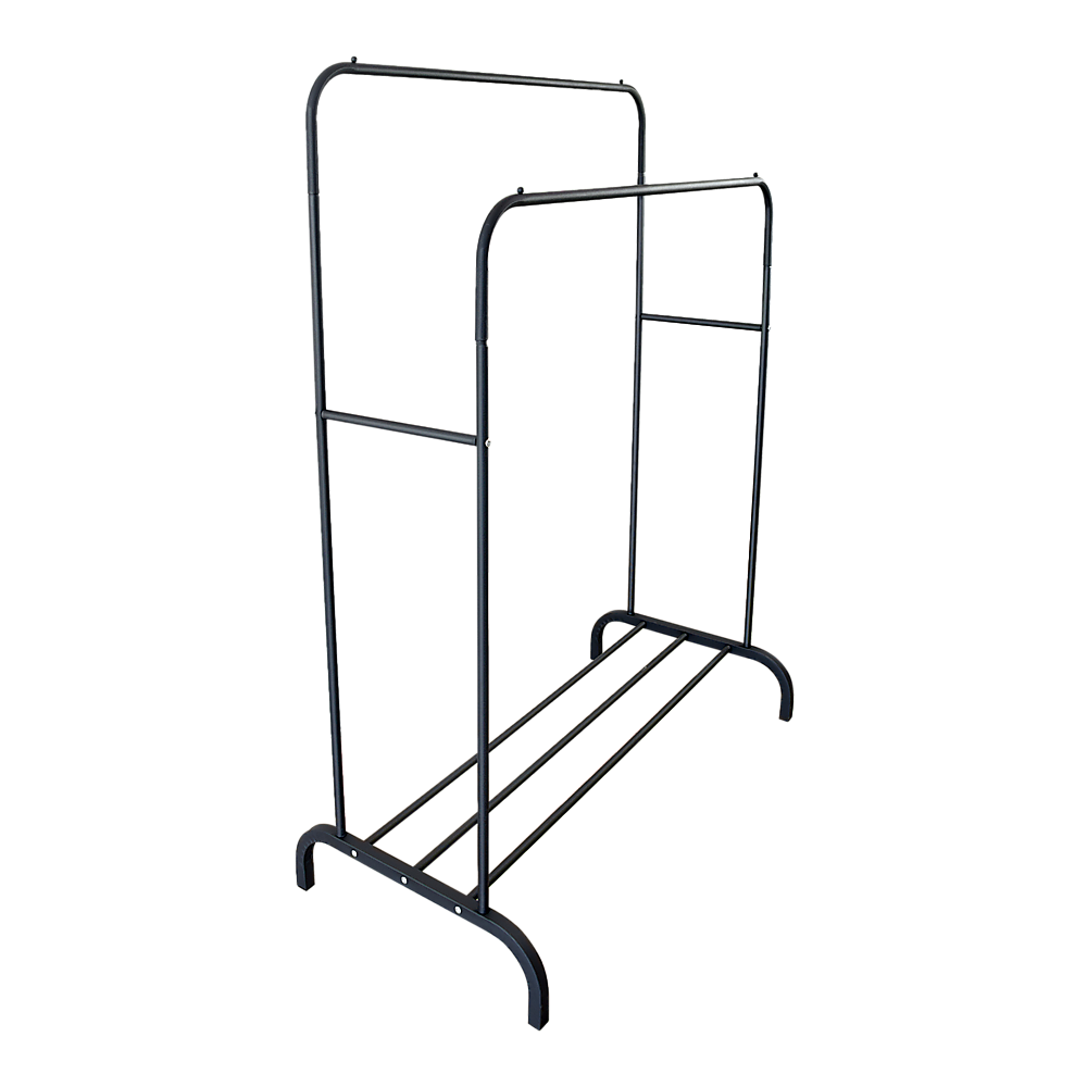 Heavy Metal Double Clothes Rail Hanging Rack Garment Display Stand Storage Shelf