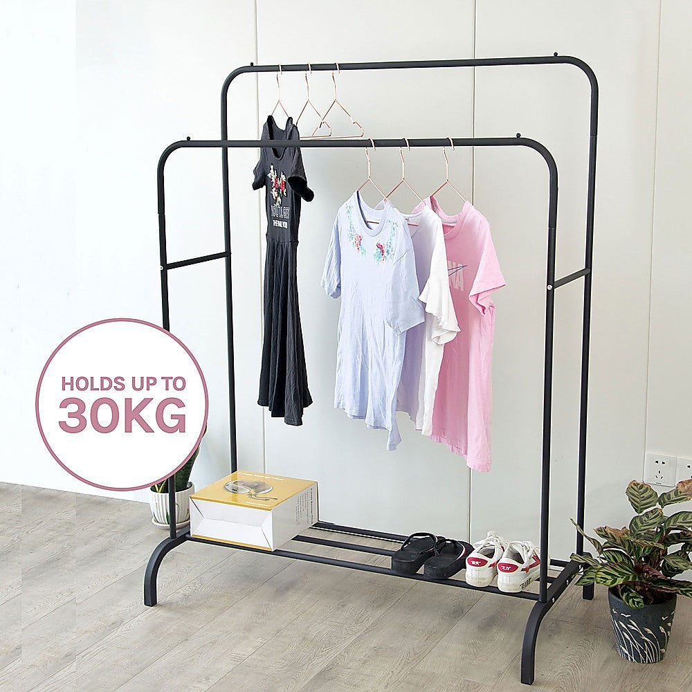 Heavy Metal Double Clothes Rail Hanging Rack Garment Display Stand Storage Shelf