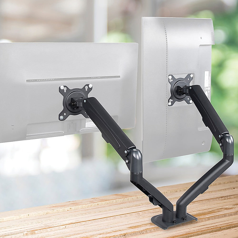 Dual Screen Gas-strut Monitor Stand Mount Desktop Bracket for LED/LC