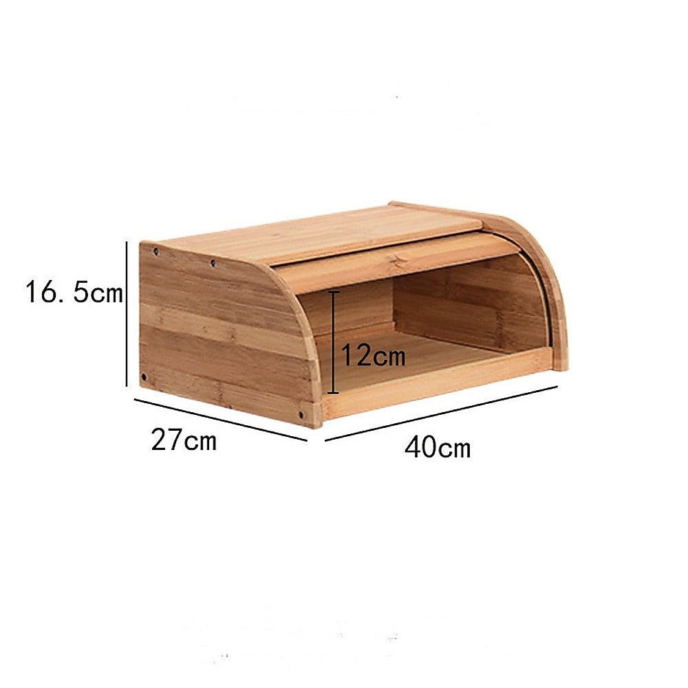 Bamboo Bread Bin Storage Box Kitchen Loaf Pastry Container