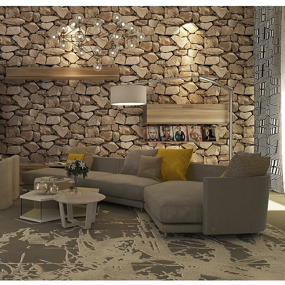 Rustic Rock Brick Wallpaper