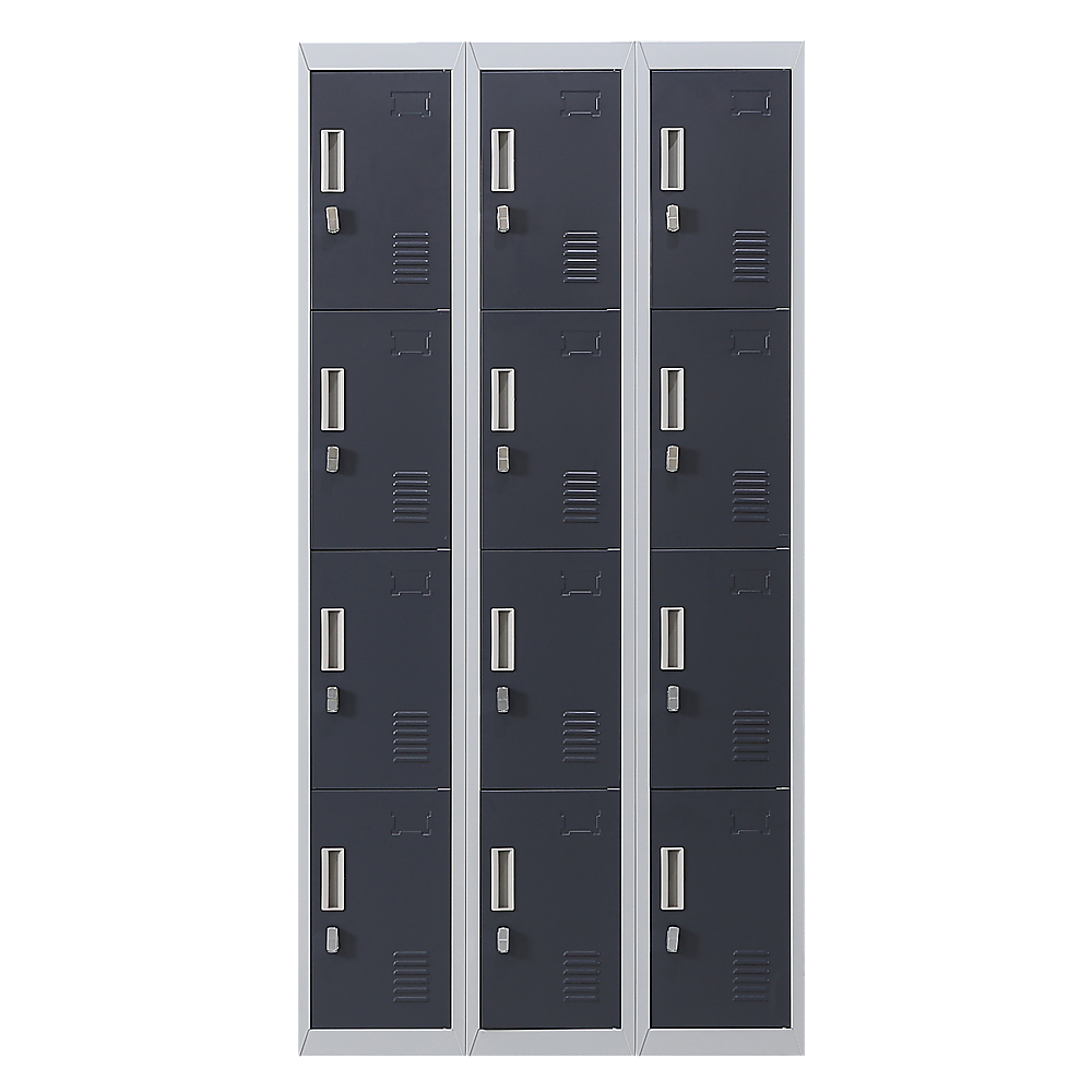 12-Door Locker for Office Gym Shed School Home Storage - Padlock-operated