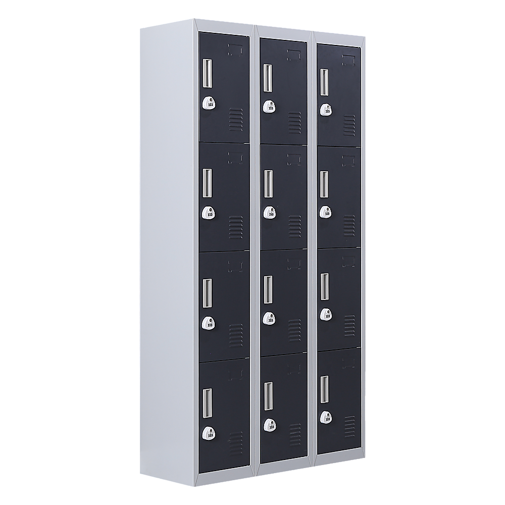 12-Door Locker for Office Gym Shed School Home Storage - 3-Digit Combination Lock