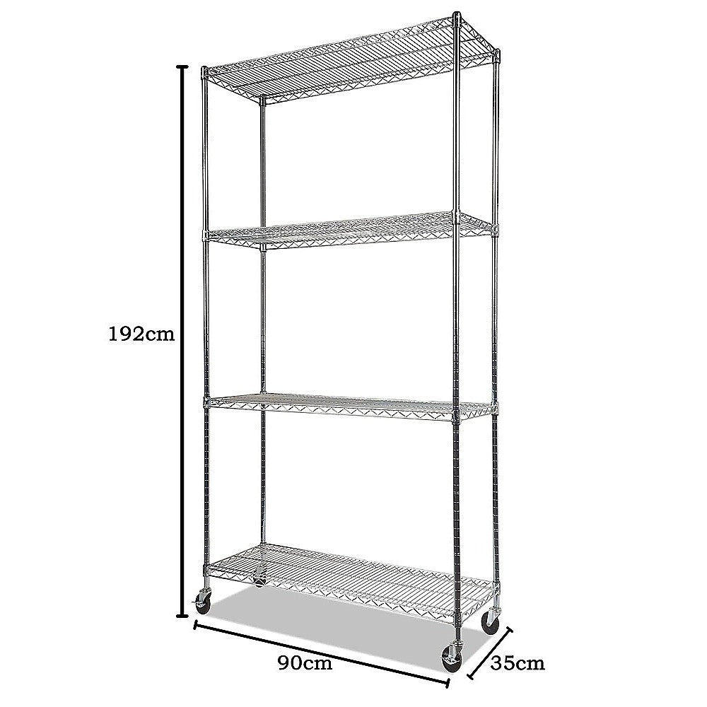 Modular Wire Storage Shelf 900 x 350 x 1800mm Steel Shelving