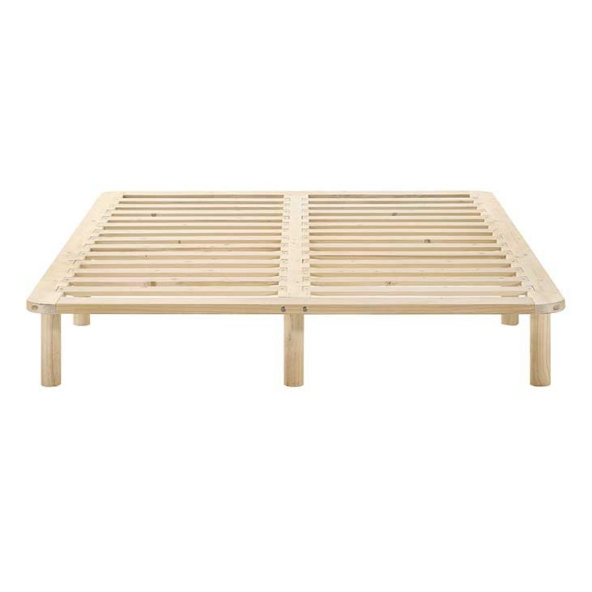 Platform Bed Base Frame Wooden Natural King Single Pinewood