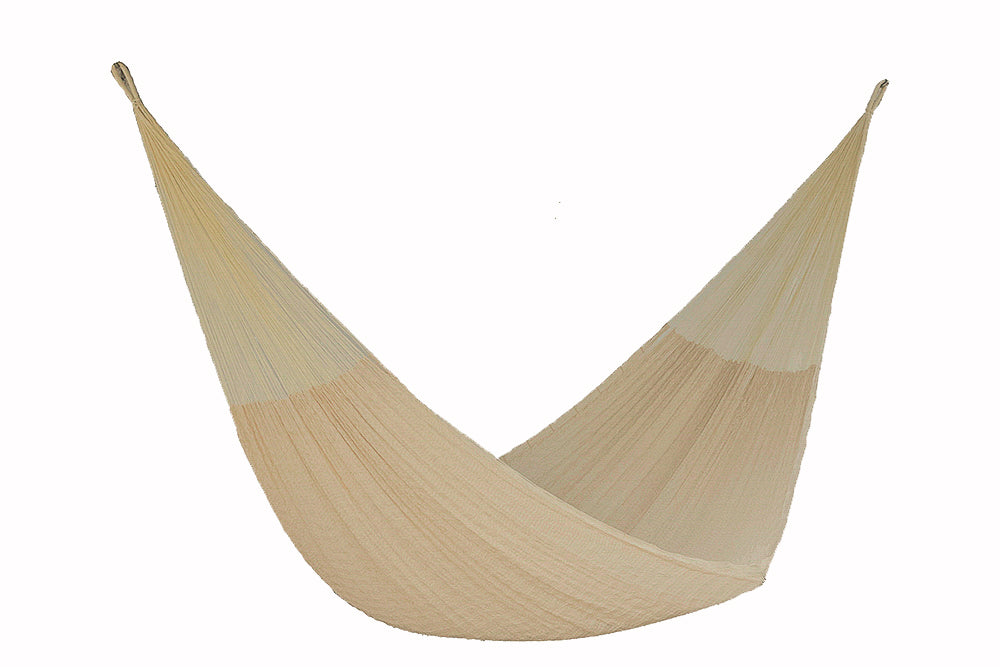 Mayan Legacy Single Size Cotton Mexican Hammock in Cream Colour