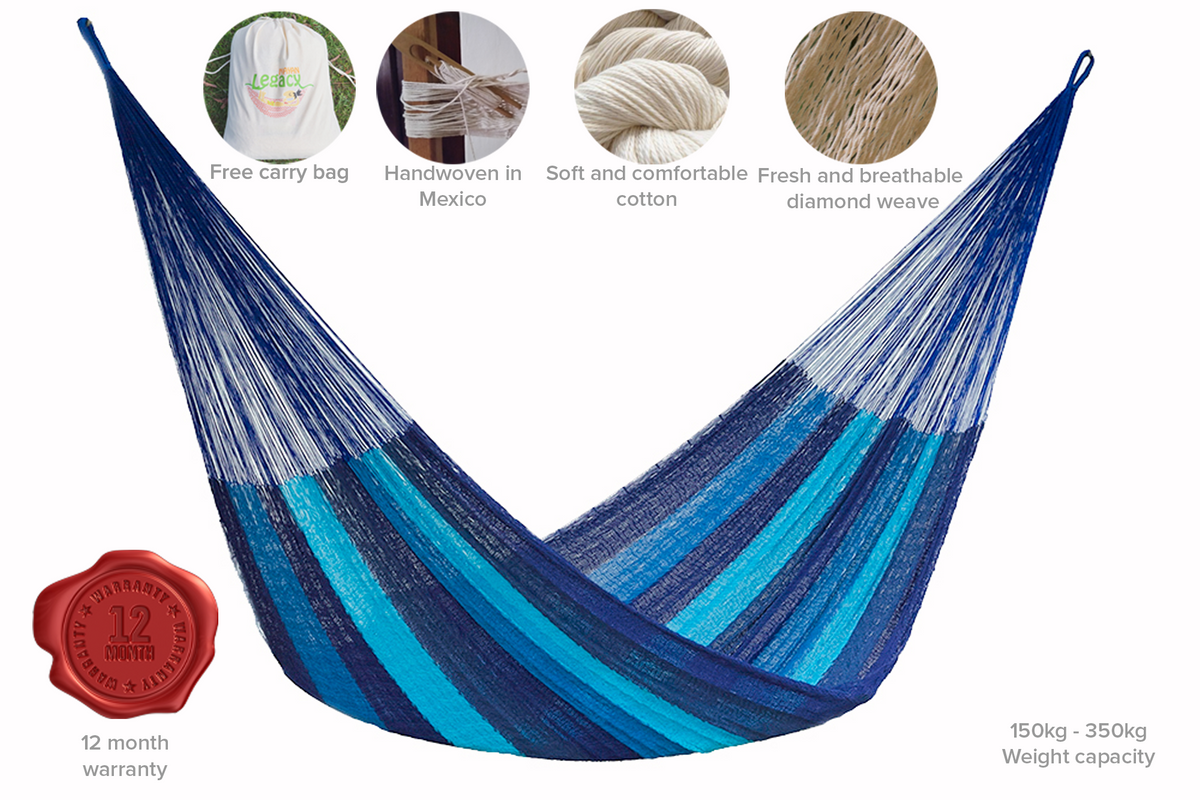 The Power nap Mayan Legacy hammock in Caribean Blue Colour