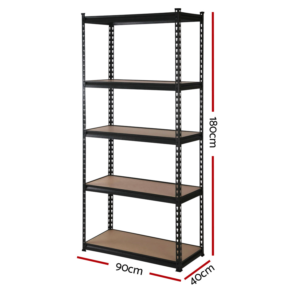 Giantz 4x1.8M Garage Shelving Warehouse Rack Pallet Racking Storage Shelve Black