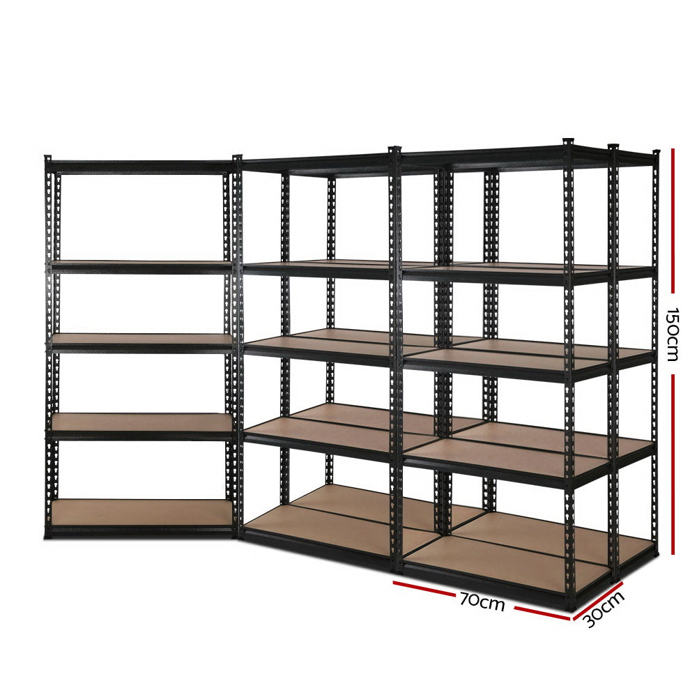 Giantz 5x1.5M Garage Shelving Warehouse Rack Pallet Racking Storage Shelve Black