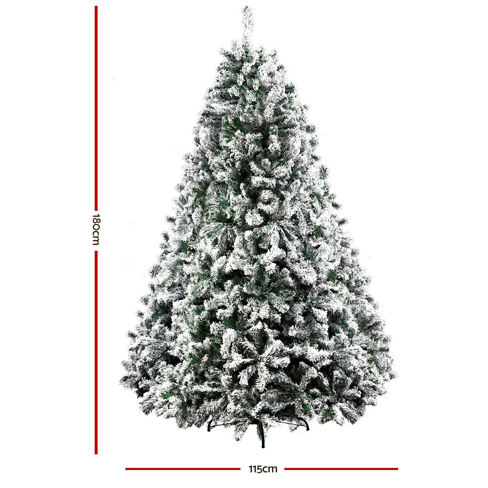 Jingle Jollys Christmas Tree 1.8M 6FT Xmas Decorations Great Snowy Green