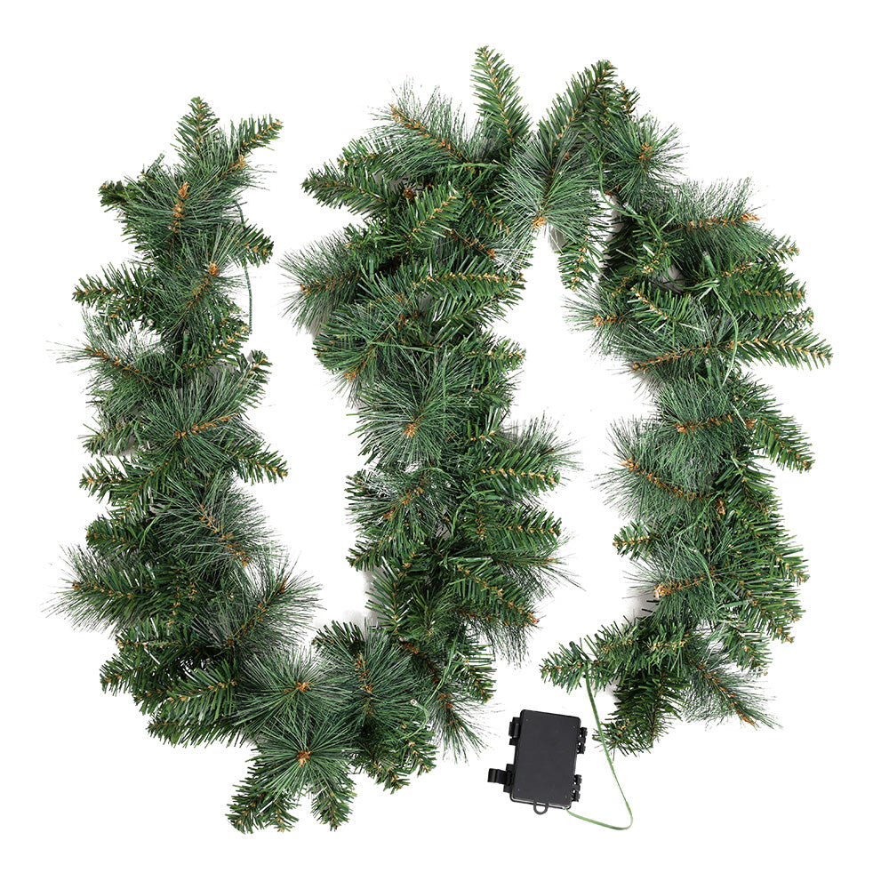 Jingle Jollys 1.8m Christmas Garland with LED lights Party Xmas Decorations