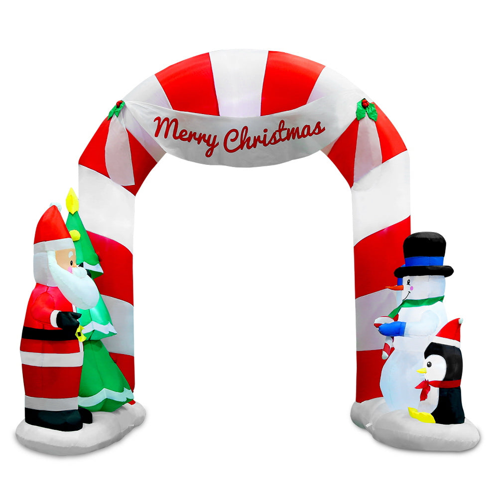 Jingle Jollys Christmas Inflatable Santa Archway 3M Outdoor Decorations Lights