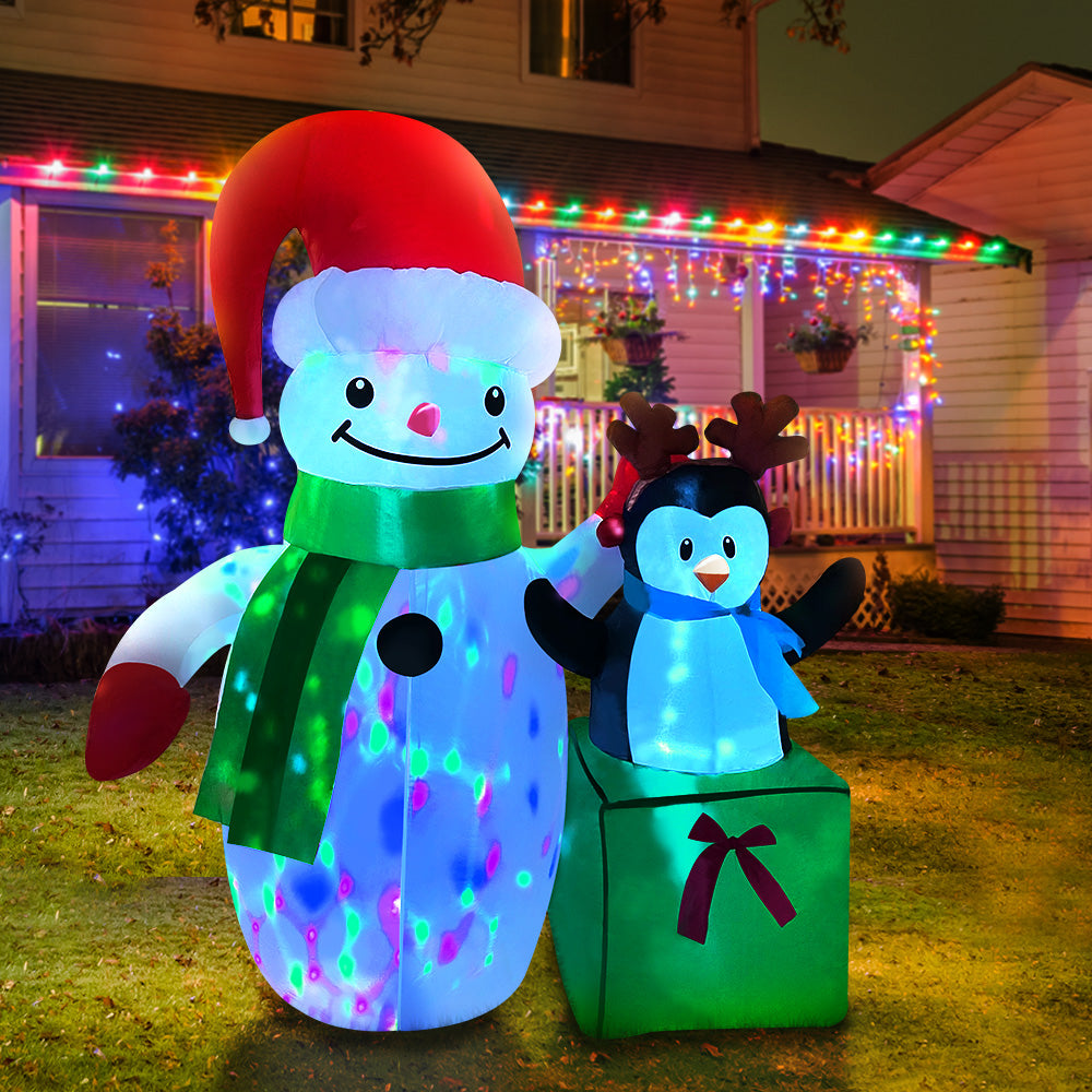 Jingle Jollys Christmas Inflatable Snowman 1.8M Lights LED Outdoor Decorations