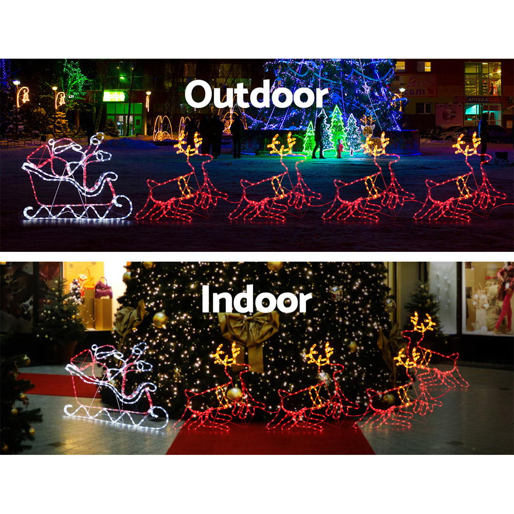 Jingle Jollys Christmas Lights 806 LED Fairy Light Reindeer Sleigh Decorations