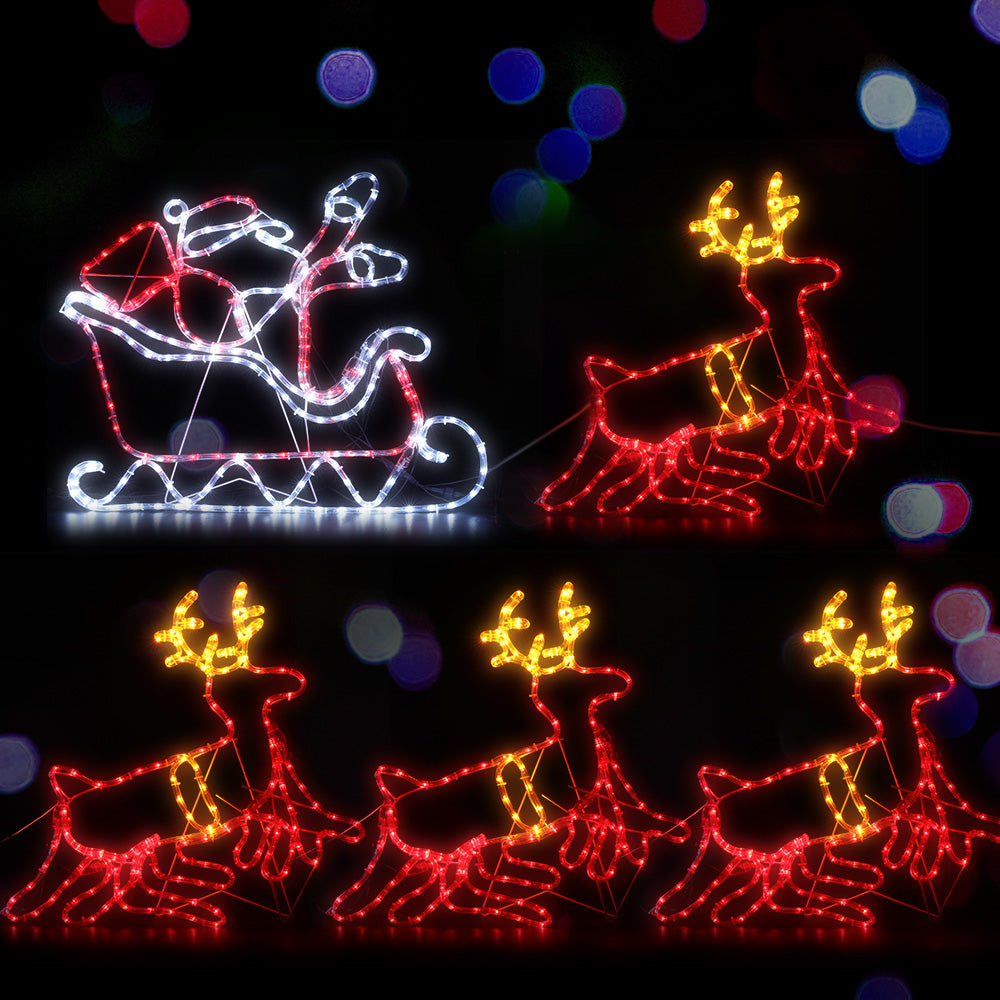 Jingle Jollys Christmas Lights 806 LED Fairy Light Reindeer Sleigh Decorations