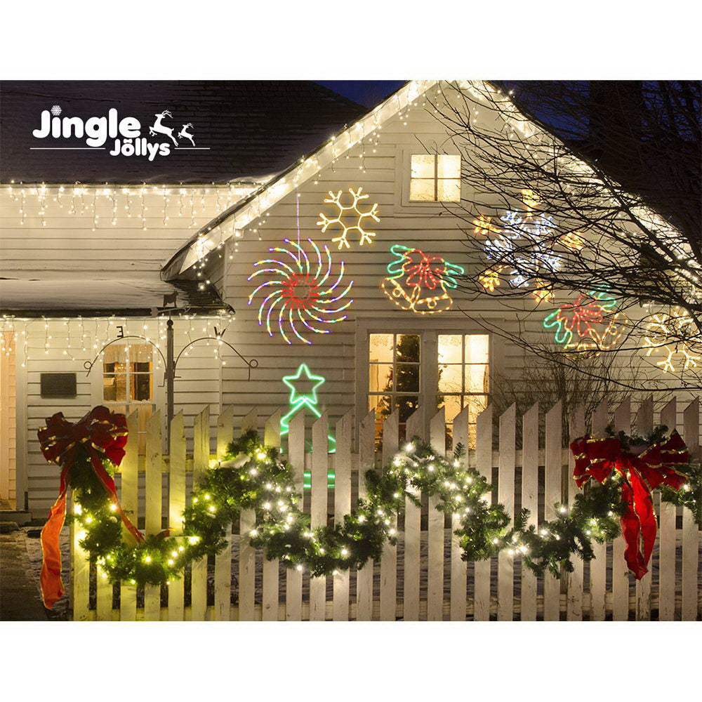 Jingle Jollys Christmas Lights 128 LED 50cm Fairy Light Spin Decorations