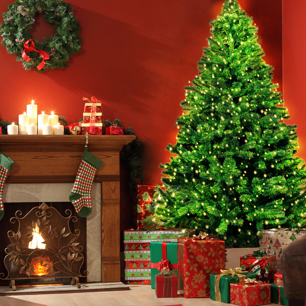 SANTACO Christmas Tree 2.1M 7Ft Xmas Home Garden Decor Warm LED Lights