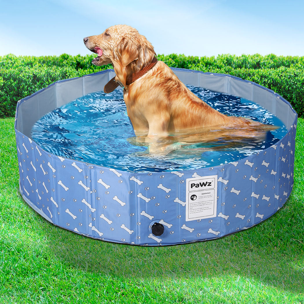 Portable Pet Swimming Pool Kids Dog Cat Washing Bathtub Outdoor Bathing Blue M